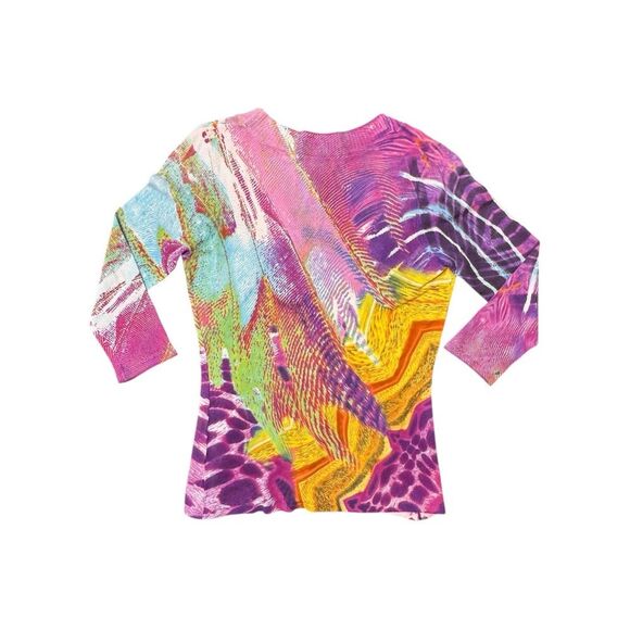 Alberto Makali Maximalist Colorful Beaded Graphic Sweater Size Large - Picture 4 of 8